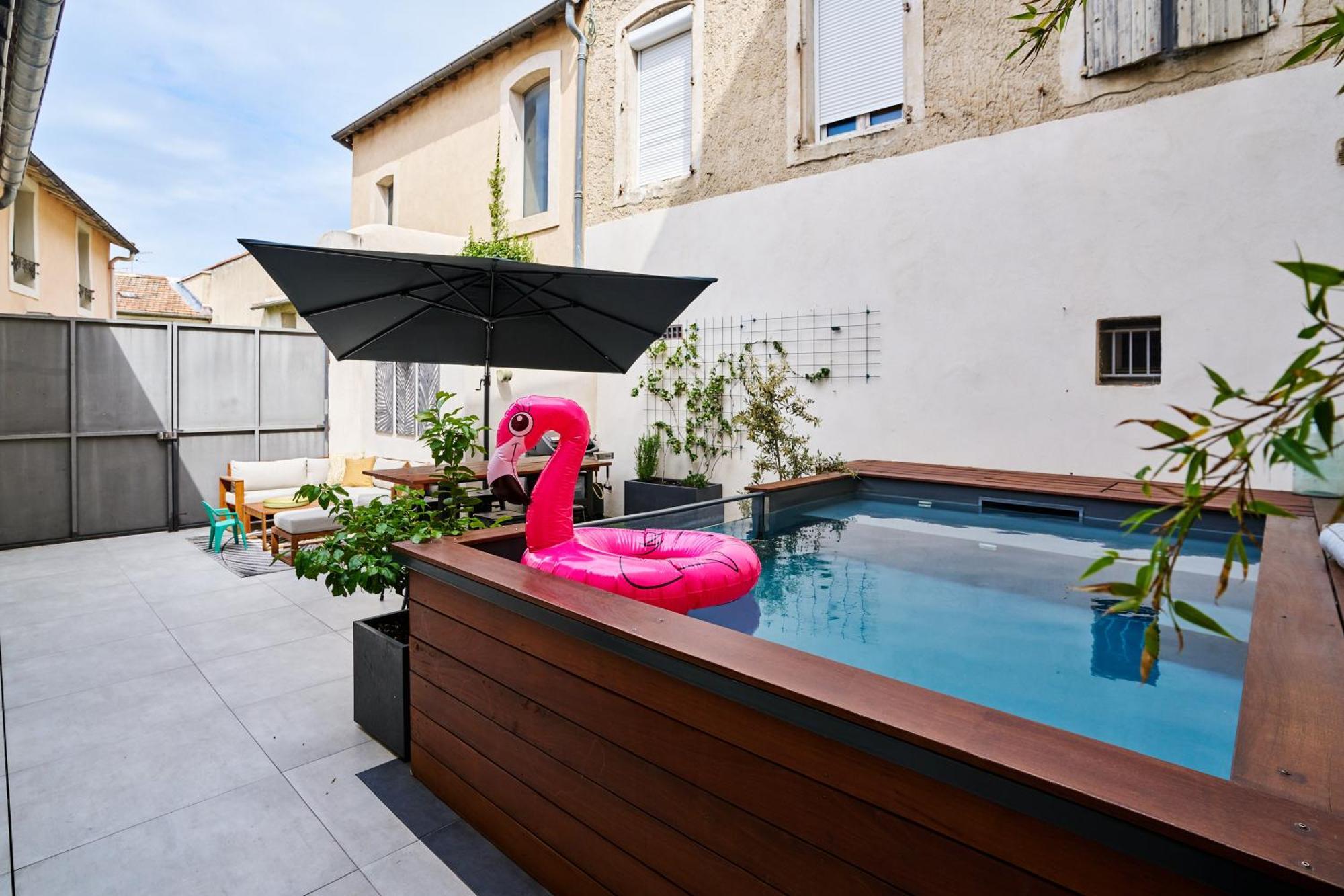 Morieres-les-Avignon Maison De Ville Moderne Climatisee Avec Piscine מראה חיצוני תמונה