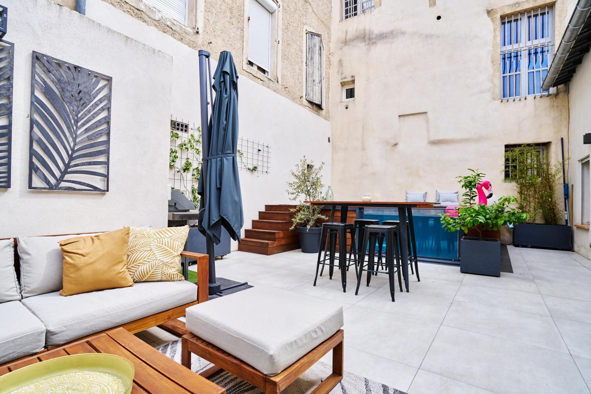 Morieres-les-Avignon Maison De Ville Moderne Climatisee Avec Piscine מראה חיצוני תמונה